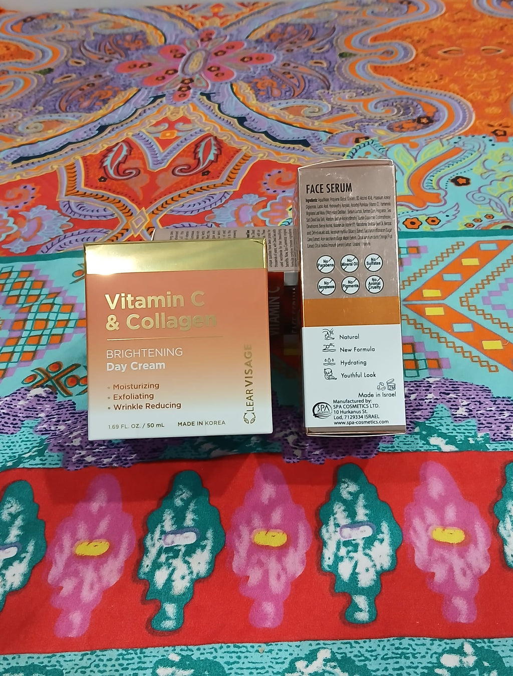 Spa Cosmetics Vitamin C Serum & Clear Visage Vitamin C + Collagen Brightening Day Cream Duo Kit - Kit de Rutina Facial Iluminadora - Suero de Vitamina C y Crema de Día de Colágeno