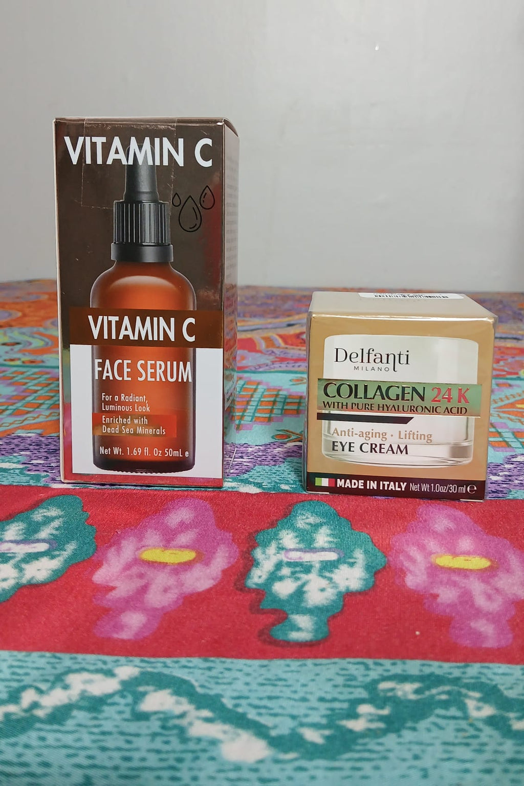 Delfanti Milano Collagen 24K Eye Cream & Spa Cosmetics Vitamin C Serum Routine Duo Kit - Kit de Rutina Facial de Lujo Oro 24K y Vitamina C - Crema de Ojos Delfanti y Suero Spa Cosmetics