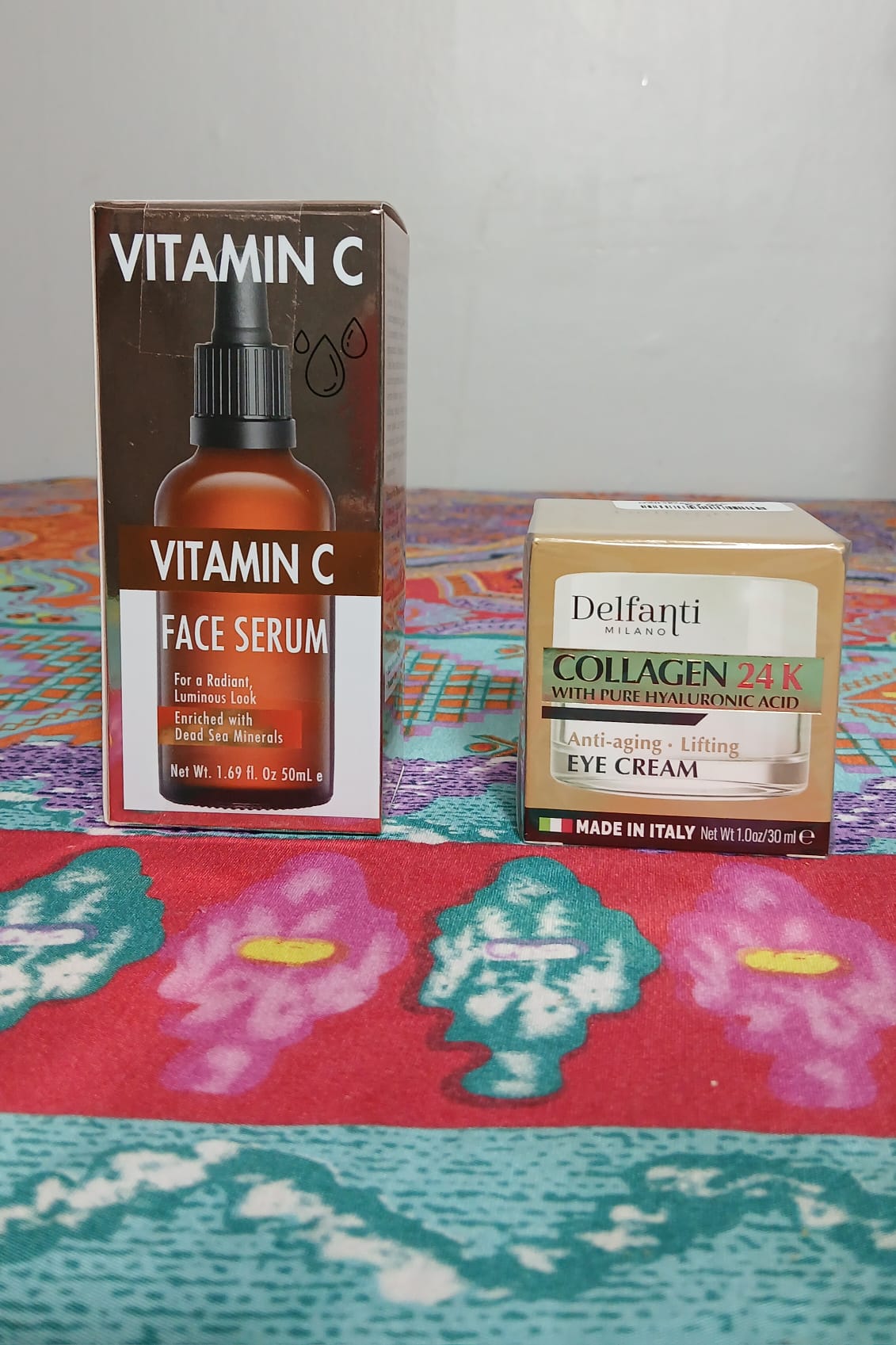 Delfanti Milano Collagen 24K Eye Cream & Spa Cosmetics Vitamin C Serum Routine Duo Kit - Kit de Rutina Facial de Lujo Oro 24K y Vitamina C - Crema de Ojos Delfanti y Suero Spa Cosmetics