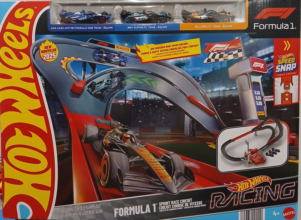 * Hot Wheels Racing Formula 1 Sprint Race Circuit Track Set with 3 Cars *Pista de Carreras Hot Wheels Racing Formula 1 Sprint Race Circuit con 3 Autos