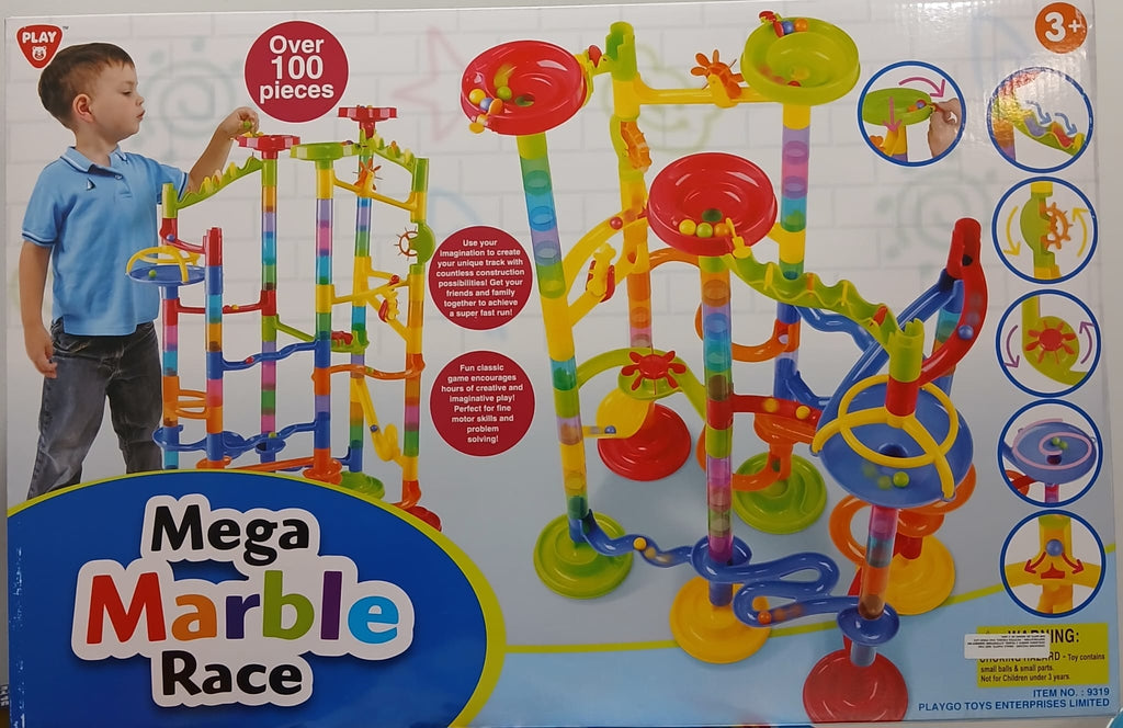 Playgo Mega Marble Race Toy Set with Over 100 Pieces (9319)- Carrera de Canicas Megagrande Playgo Mega Marble Race 100+ Piezas (9319)