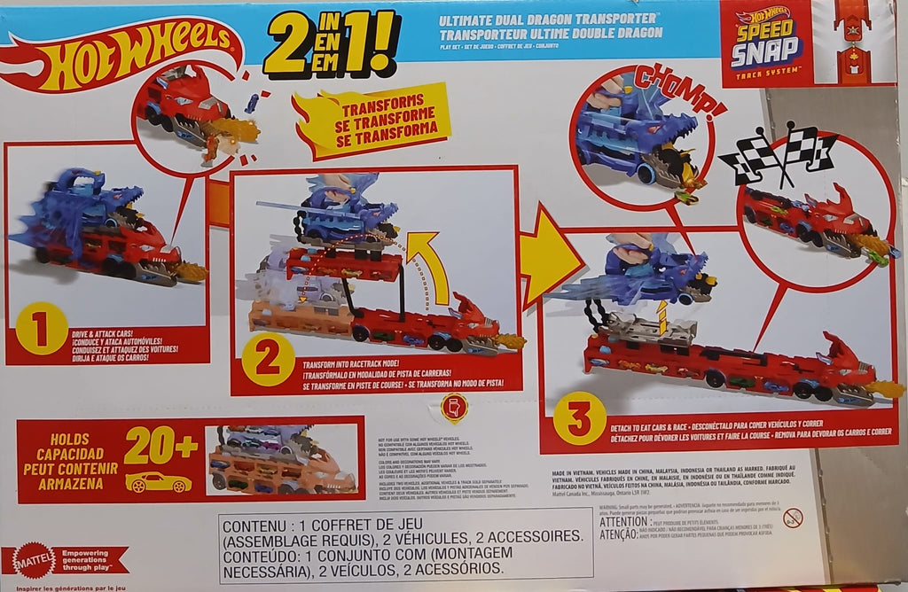 Hot Wheels City Ultimate Dual Dragon Transporter Playset / Set de Juego Transportador Supremo de Dragón Doble Hot Wheels City