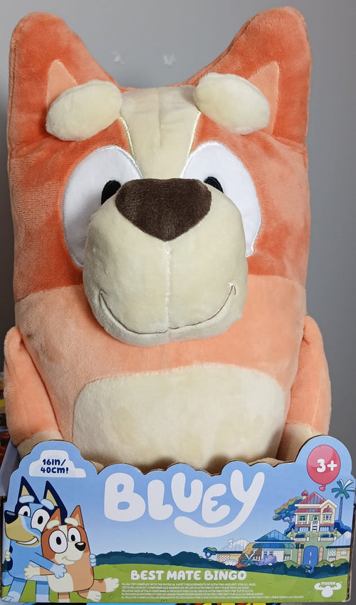 Bluey - Best Mate Bingo 16" Jumbo Plush Toy by Moose Toys - Peluche Gigante Bluey Best Mate Bingo de 40 cm Moose Toys