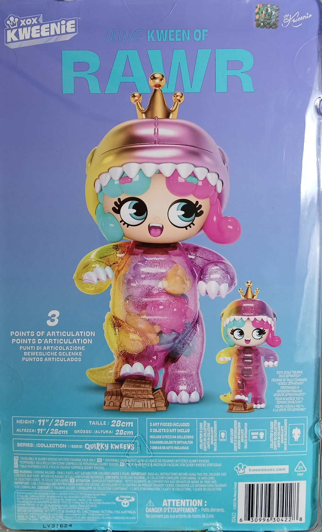 Moose Toys XOX Kweenie Deluxe Kween of Rawr 11" Vinyl Figure - Figura de Colección XOX Kweenie Deluxe Kween of Rawr 28cm Moose Toys