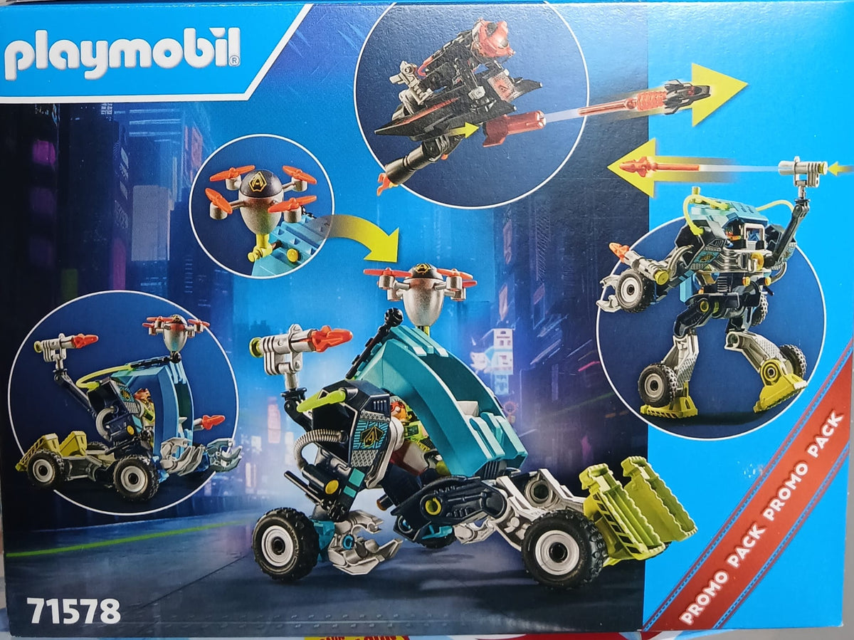 PLAYMOBIL Promo Pack: Robot vs. Glider Futuristic Playset (71578)- Set de Figuras PLAYMOBIL Promo Pack: Robot vs. Planeador (71578)