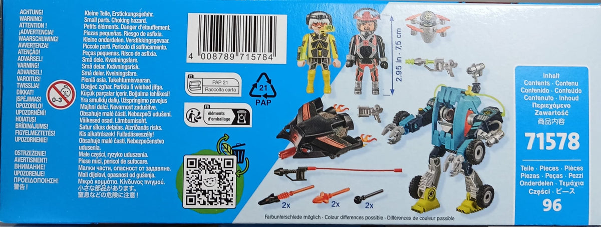 PLAYMOBIL Promo Pack: Robot vs. Glider Futuristic Playset (71578)- Set de Figuras PLAYMOBIL Promo Pack: Robot vs. Planeador (71578)