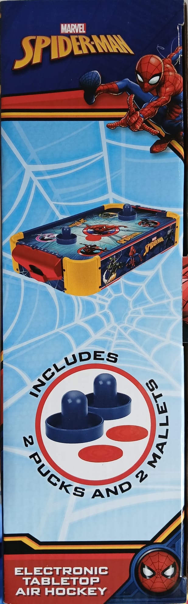 Marvel Spider-Man Electronic Tabletop Air Hockey Game by World Tech Toys - Mini Mesa de Air Hockey Electrónica de Marvel Spider-Man World Tech Toys