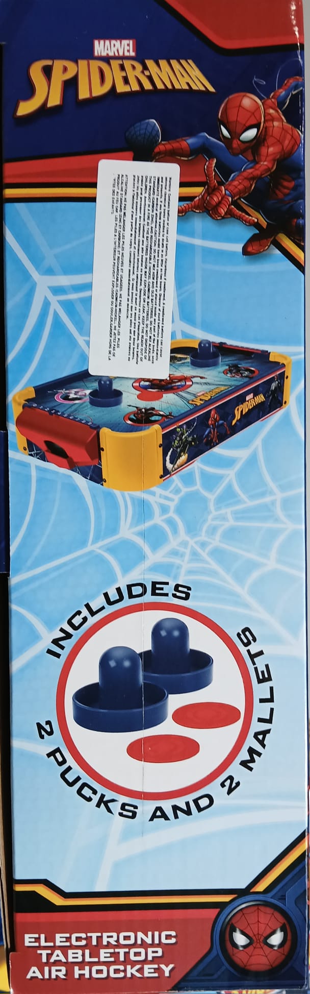 Marvel Spider-Man Electronic Tabletop Air Hockey Game by World Tech Toys - Mini Mesa de Air Hockey Electrónica de Marvel Spider-Man World Tech Toys